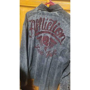 Mens Size 3xl / XXXL Affliction Skull Button Down Shirt